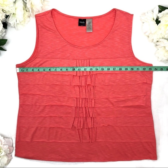 Nicole Miller Rafaella Lot of 2 Coral Ruffled Tops XXL 2XL Plus Size - Picture 11 of 15